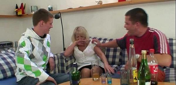  Drinking leads to threesome orgy with granny